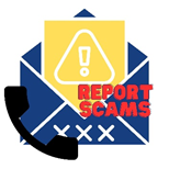 Illustration of a phone with an evelope opening to a letter with a caution logo on it