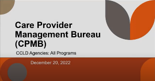 Thumbnail of YouTube video: All Provider Webinar 12/20/22