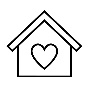Illustration of a house with a heart in the middle