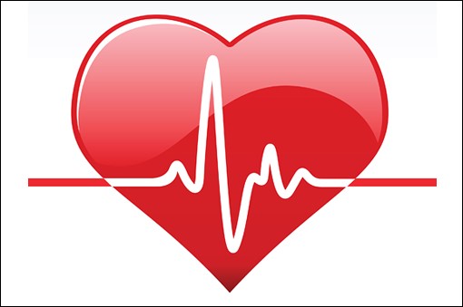 Illustration of a red heart with a heartbeat line through it.