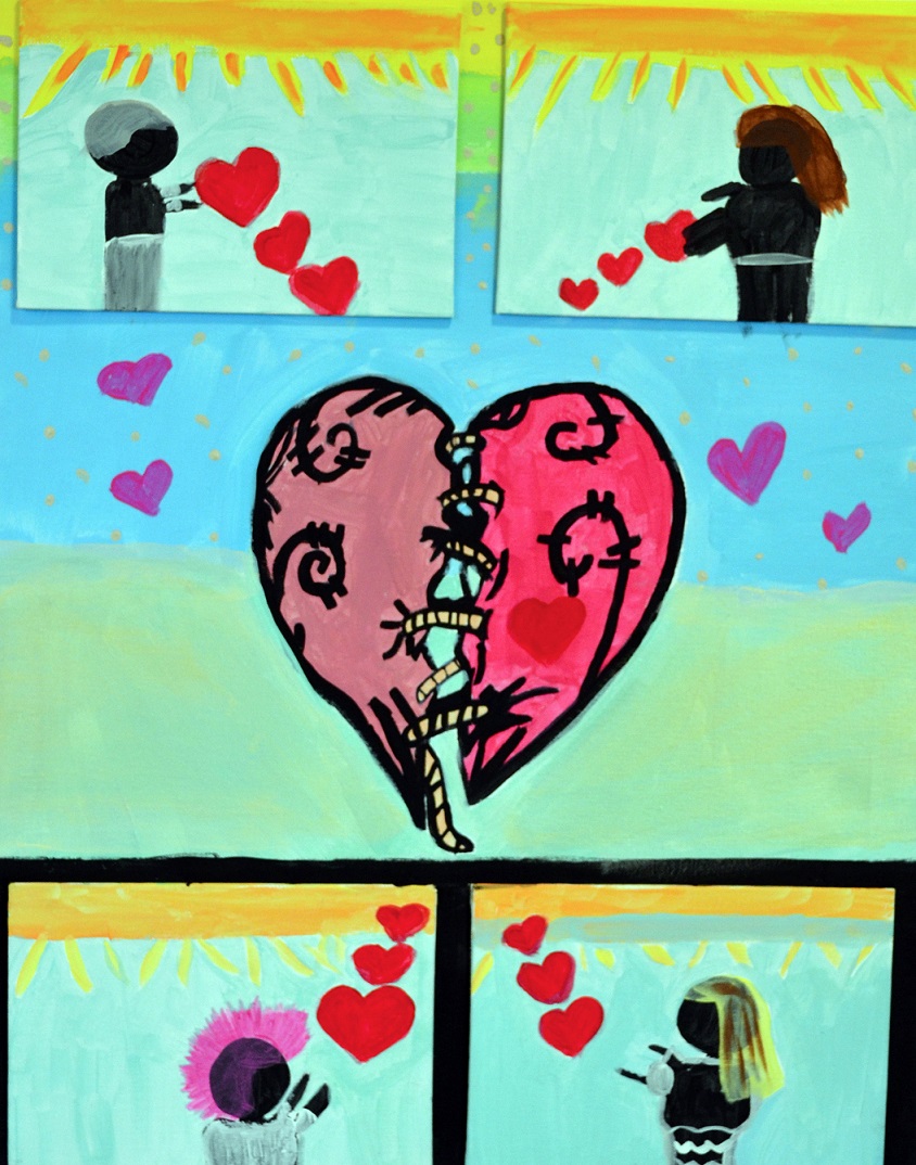 DSC_0041 Kid Drawing of hearts and people