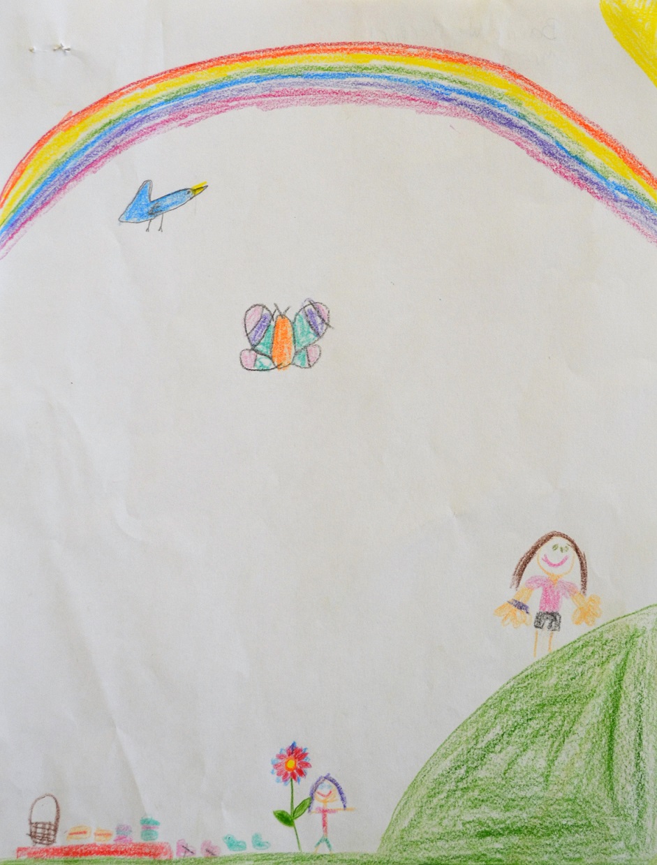 DSC_0054 Kid Drawing of rainbow during picnic