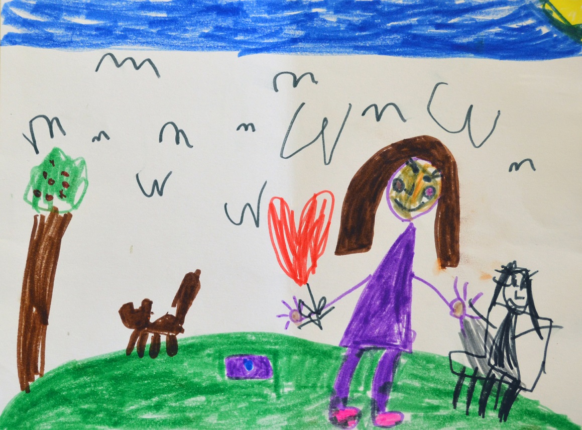DSC_0061 Kid Drawing of family outside