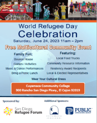 El Cajon World Refugee Day 2023 flyer