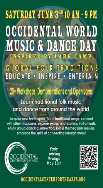 Occidental World Music & Dance Day 2023 flyer