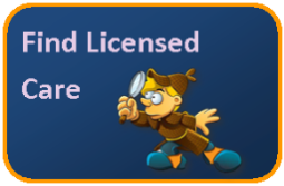 Button to find licensed care webpage