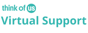 Text logo: think of us Vital Support