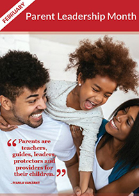 Parent Leasdership Poster Family of three laughing